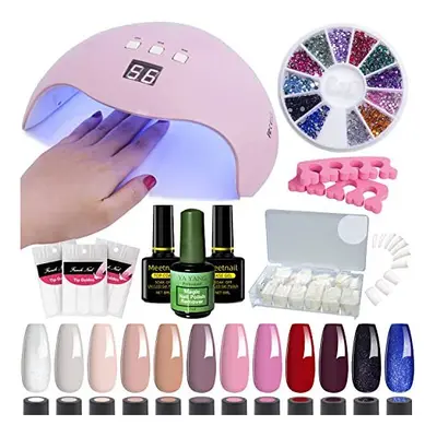 Gel Nail Kit Colours 8ML 54W UV Lamp Starter Kit For Beginners (UK Company)