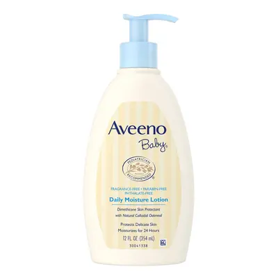 Aveeno Baby Daily Moisture Lotion with Natural Colloidal Oatmeal & Dimethicone, Fragrance-Free, 