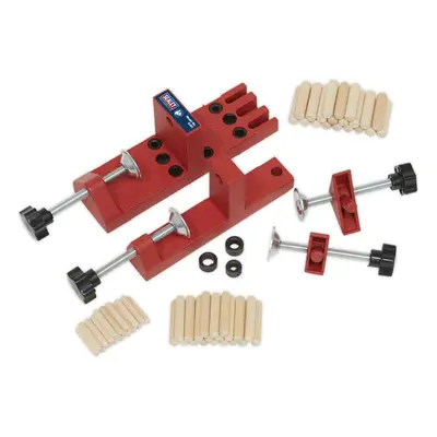 Universal Dowelling Jig Set - 6mm 8mm & 10mm Guides - Jig & Clamp Combo