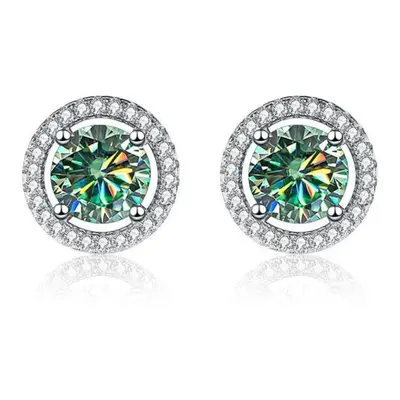 (blue,green, 2x1 carat) Bagueringen Real Sterling Silver Jewelry Women&apos;s Moissanite Stud Ea