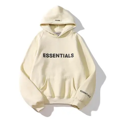 (khaki, XL) Essentials Thickening Hoodie Street Wear Silicone Logo Casual Loose Oversized Sports