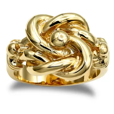 (V) Jewelco London Men's Solid 9ct Yellow Gold Double Knot Ring - JRN060