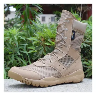 (as the picture, 42) Combat Boots Ultra Light Breathable Combat Boots High To Help Desert Boots 