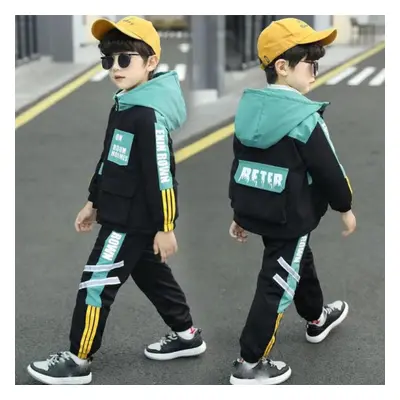 (green, 130) Children&apos;s Two-piece Suit Children&apos;s Clothing Boy Autumn Clothing Suit Ko