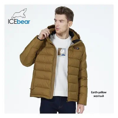 (tan, 46) Icebear New Men Casual Jacket Short Padded Jacket Windproof Outdoor For Winter Coat Mw