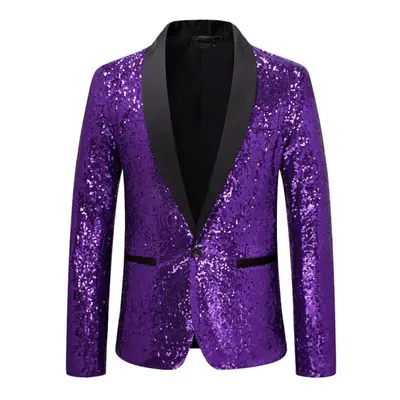 (purple, S) Men&apos;s Clothing Stylish Formal Suit Men Suit Business Office Wedding Suit Jacket