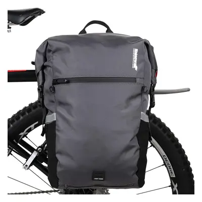 (24L, Gray) Bike Bag Waterproof Pannier Backpack Convertible - in Bicycle Saddle Bag Shoulder Ba