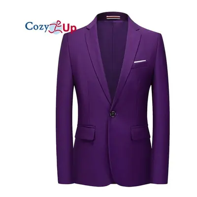 (purple, 4XL) Cozy Up Men&apos;s Casual Blazer Jacket Slim Fit Sports Coat Business Suit Jackets