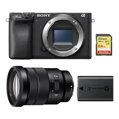 SONY A6400 Black + SONY SEL 18-105MM F4 G OSS + 64GB SD card + NP-FW50