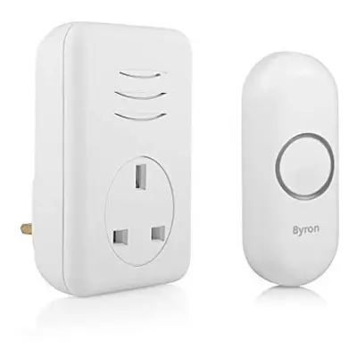 Byron DBY-22313UK Wireless Plug Through Doorbell Set, m Range, Melodies, White