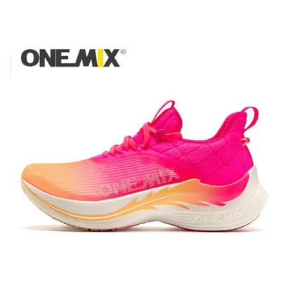 (Pink, 35) ONEMIX Marathon Running Racing Shoes Professional Stable Support Shock-relief Ultra-l