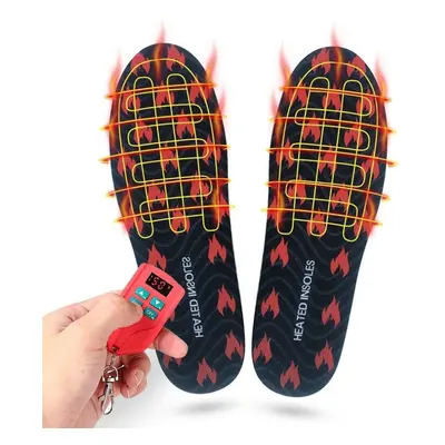 (black, EUR 43-46) Rechargeable Heated Insole Winter Foot Warmer Outdoor Precision Remote Contro