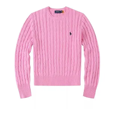 (Pink, XL) Women Crew Neck Sweatshirt Solid Jumper Long Sleeve Pullover Sweater