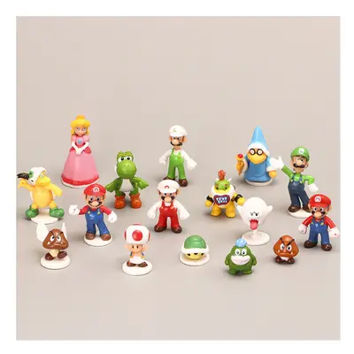 16pcs Super Mario Party Toys Pvc Figures Model Cartoon Game Fans Gift Kids Decor