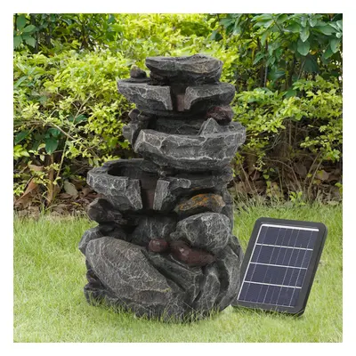 Outdoor Solar-Powered Water Fountain Rockery Decor