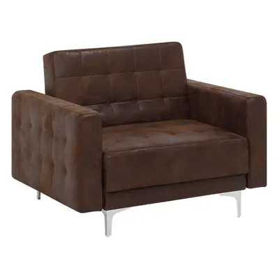 Armchair ABERDEEN Faux Leather Brown