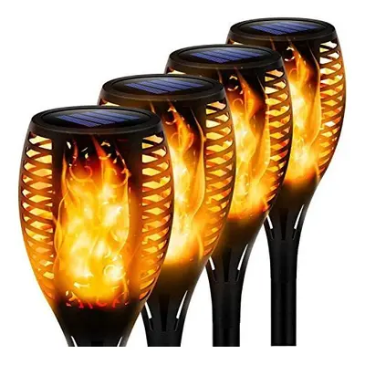 4 x Solar Dancing Flame Effect Torch Light Garden Outdoor Path Decking