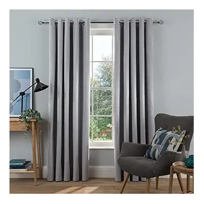 Sleepdown Woven Tonal Fleck Eyelet Blackout Curtains Thermal Insulated for Bedroom and Living Ro