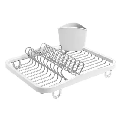 Umbra Sinkin Dish Rack With Dish Drainer Cutlery Holder, White