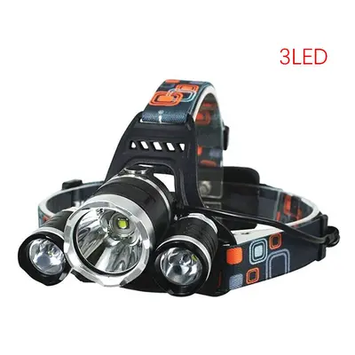 (No Zoom, D Packing -3LED) Rechargeable zoom led headlamp Fishing headlight Torch Hunting head l