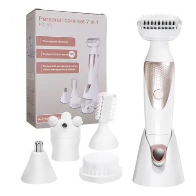 5 in Pro Electric Facial Nose Eyebrow Hair Remover Women Painless Epilator Shaver