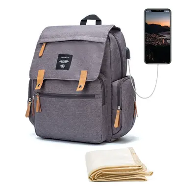 (Dark Grey) Multifunctional Outdoor Travel Backpack With USB Port Large Capacity Waterproof Shou