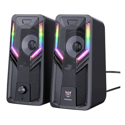 Computer Speaker 5W*2 Multimedia Speaker with 2.0 Channel Hi-Fi Sound Surround Sound RGB Light