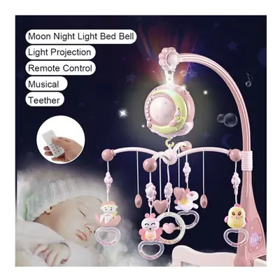 Baby Musical Crib Bed Bell Cot Mobile Stars Light Nusery Lullaby Toy