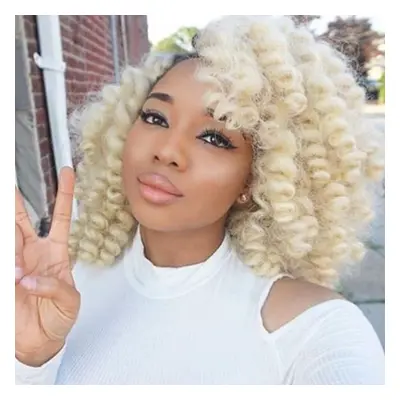 3 Packs Jamaican Bounce crochet Hair 2X Ringlet Wand curl inch Blonde Synthetic crochet Braids E