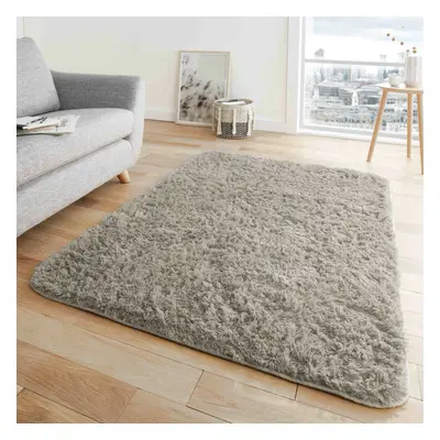 (200 x cm (6'5" x 9'5" Ft), Mink) FLUFFY RUG ANTI-SLIP SHAGGY RUGS Large Bedroom