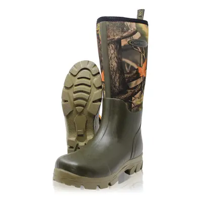 (8UK EU42) Dirt Boot Neoprene lined Gamekeeper Wellington Muck Field Boots Green/Camo Wellies