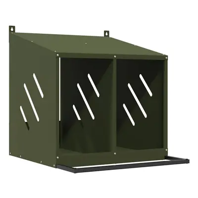 (olive green, x x 59,5 cm) vidaXL Chicken Nesting Box with Compartments Olive Green Metal