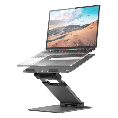 (A-Grey) Adjustable Laptop Riser Ergonomic Laptop Holder Adjustable Height from 1.2" to 20", Sup