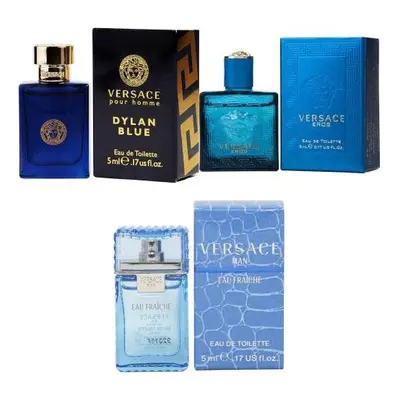 Versace Pcs Mini Set For Men: Eros Ml Eau De Toilette + Dylan Blue Ml Eau De Toilette + Eau Frai