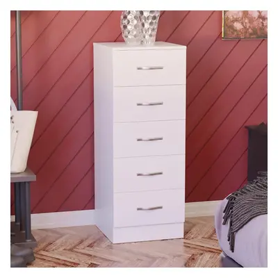 (White) Designs Drawer Narrow Chest Tall Bedroom Storage Unit Sliding Drawers Bedroom Furniture 