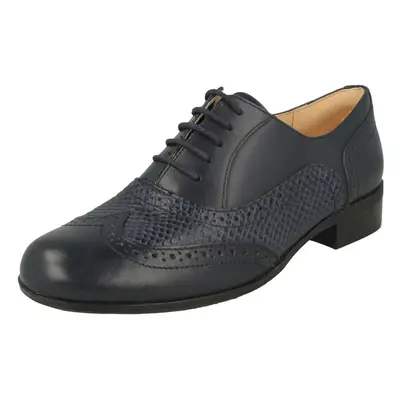 (Navy, UK 8) Ladies Clarks Brogue Shoes Hamble Oak