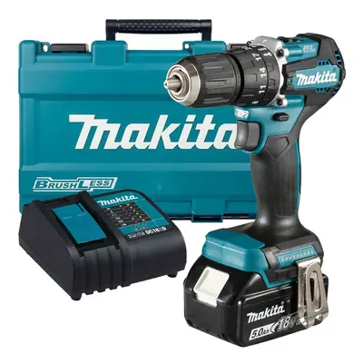 Makita DHP487 18V LXT Lithium Brushless Combi Hammer Drill Sub Compact x 5AH