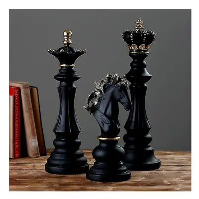 (Black Set) Luxury Chess Set Home Decoration Resin Chess Pieces Family Board Games International