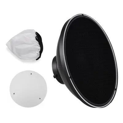 (black, White Inner Surface) 30cm/11.8in Standard Reflector Beauty Dish Bowens Mount With White 