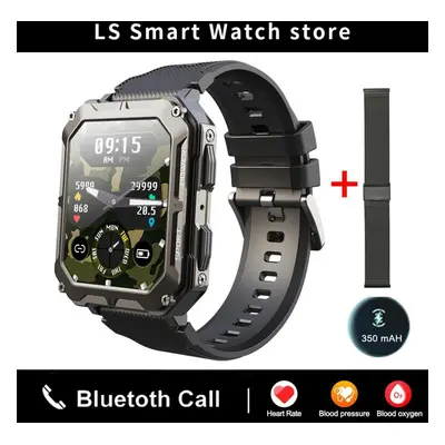 (black, mesh belt) New Full Touch Smartwatch For Android Blood Pressure Oxygen Fitness Watch Atm