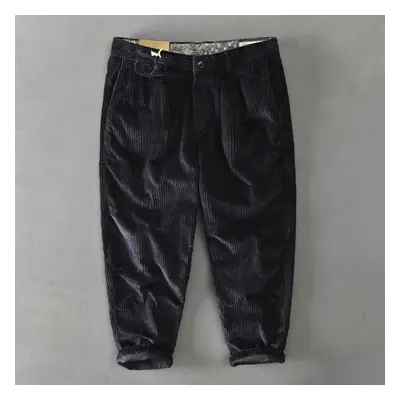 (royal blue, 36) Japanese Style Cargo Pants Autumn And Winter Fashion New Men&apos;s Pants Mid-w