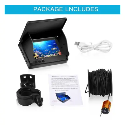 (15m) 4.3 Inch Underwater Fishing Camera Wide-angle Infrared Night Vision Hd Fish Finder 30m 100