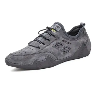 (gray, 42) Men&apos;s Casual Leather Shoes Octopus Sneakers Driving Shoes