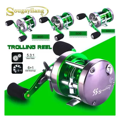 (green, Left Hand 400) Baitcasting Fishing Reels 6+1bb Round Trolling Fishing Reel Left/right Ha