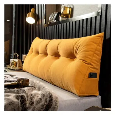 (orange, * * 20cm) Headboard Pillow Triangle Cushion Backrest Pain Relief Sofa Waist Cushion Wed