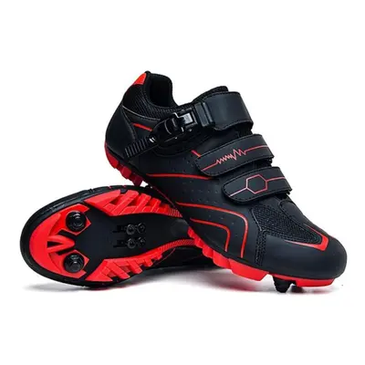 (black,red, 42) Cycling Shoe Men Sneakers Women Mountain Bike Shoes Mountain Leather Carbon Ridi