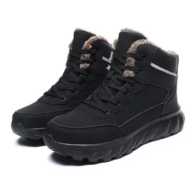 (black, 42) Tuinanle Men Winter Snow Shoes Waterproof Leather Sneakers Super Warm Men&apos;s Out