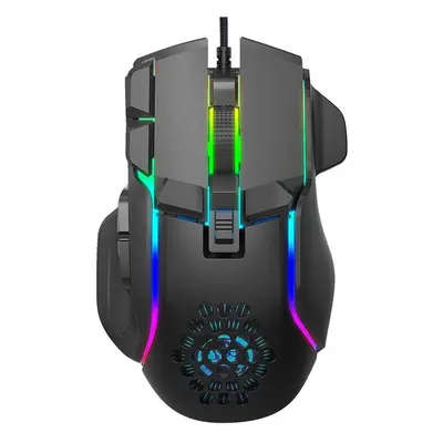 (as the picture, Black) Dpi Rgb Keys Wired Gaming Mouse Adjustable Usb Programmable Wired Mice E