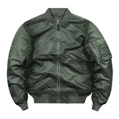 (army green, L) New Fashion Tough Guy Jacket Thin Bomber Jacket Men