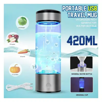 420ml 3mins Portable Hydrogen-rich Water Cup Ionizer Maker/generator Super Antioxidants Orp Hydr